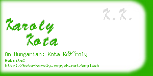 karoly kota business card